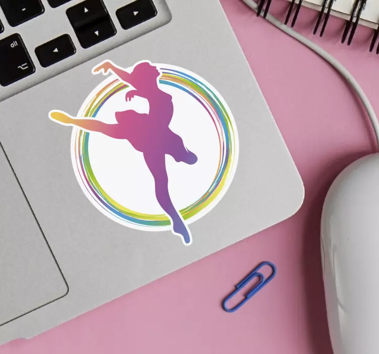 Adesivo per laptop sagoma ballerina  - TenStickers