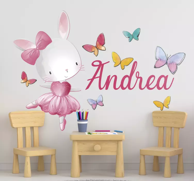 Sticker balletto con nome personalizzabile - TenStickers