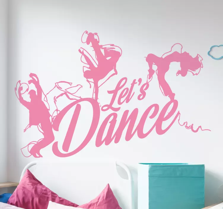 Adesivo murale con scritta "let's dance" - TenStickers