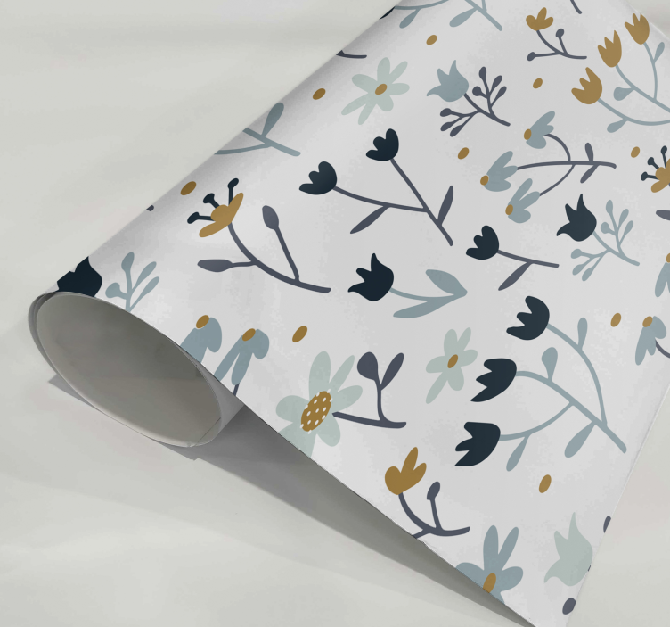 Carta adesiva per mobile con fiori minimal - TenStickers