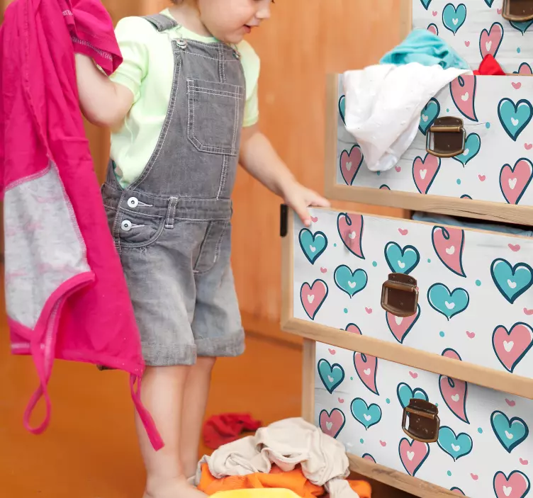 Pellicola adesiva per mobile con cuori - TenStickers