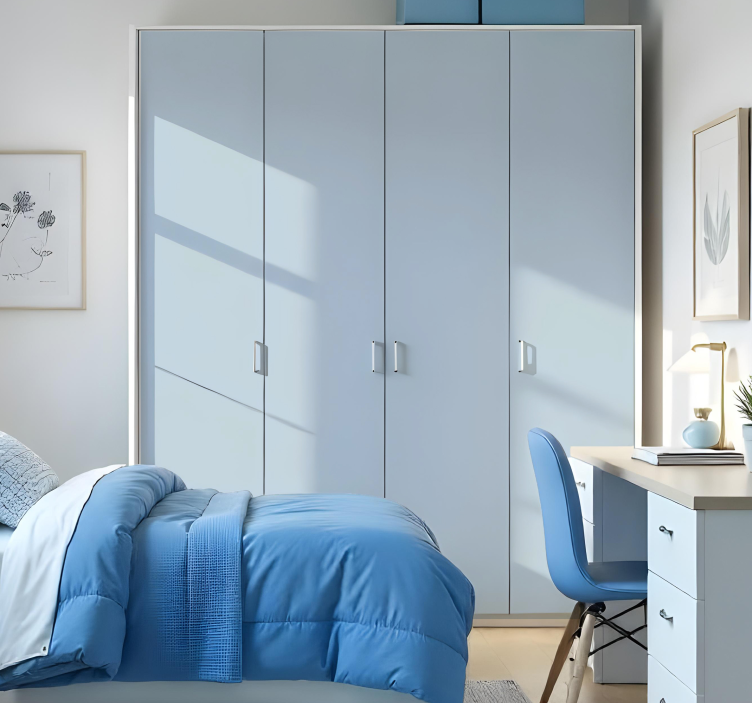 carta adesiva per ante armadio azzurro pastello - TenStickers