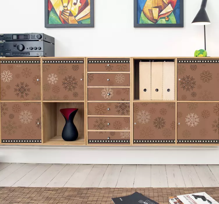 Carta adesiva per mobili con elementi a fiocco di neve - TenStickers