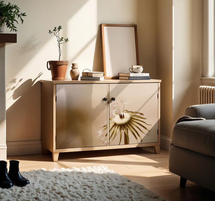 Carta adesiva per mobili dente di leone beige - TenStickers