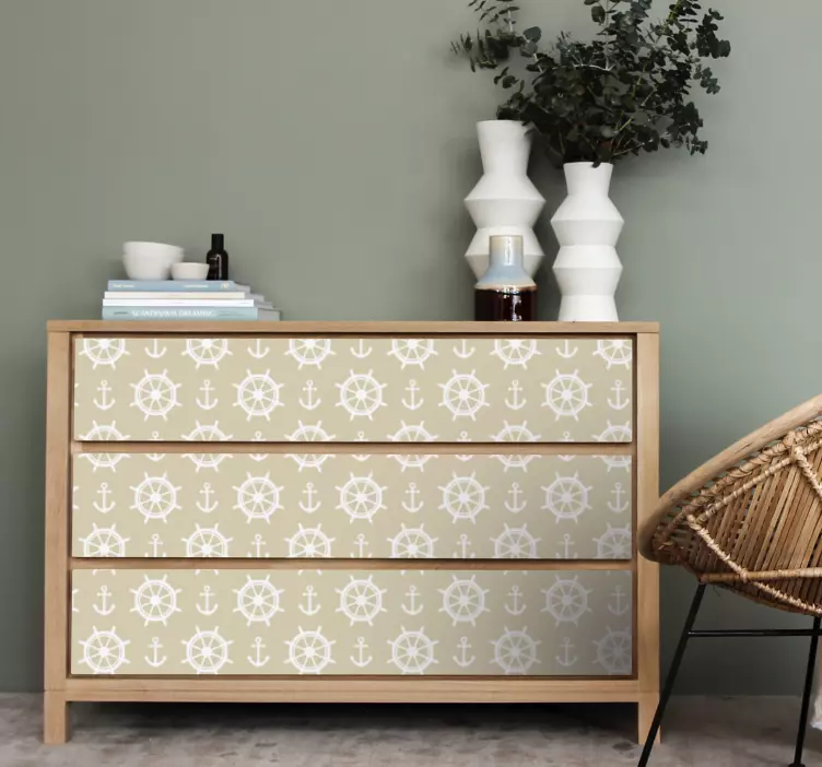 Carta adesiva per mobili design timone nautico - TenStickers