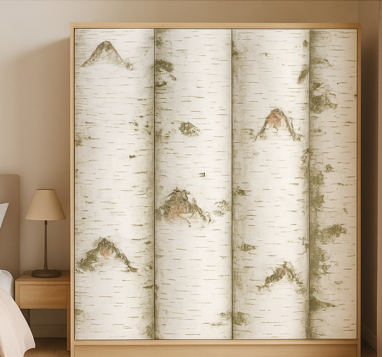 Carta adesiva per mobili disegni di alberi bianchi - TenStickers