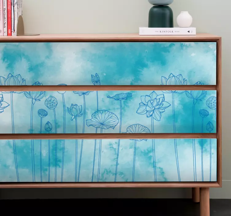 Carta adesiva per mobili elegante ispirazione floreale - TenStickers