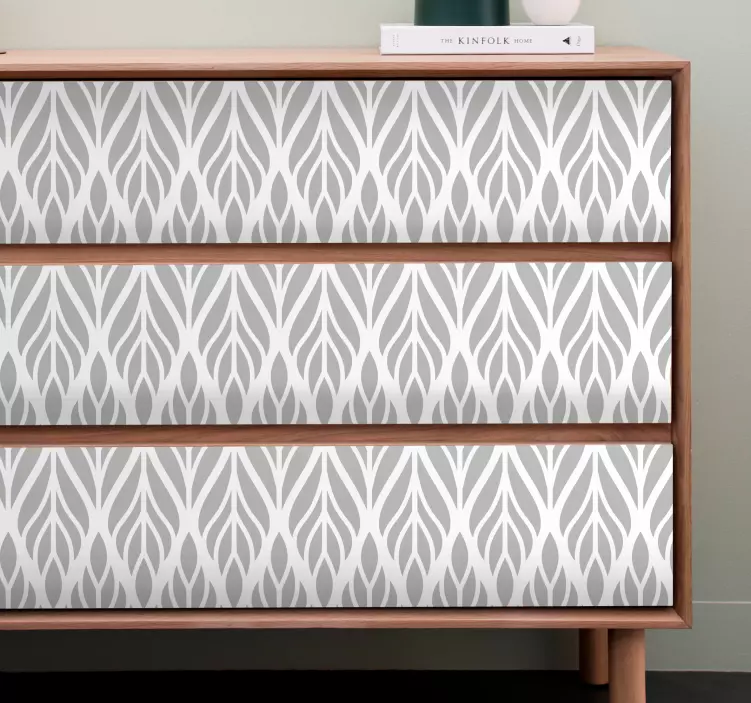 Carta adesiva per mobili elegante motivo a foglia - TenStickers