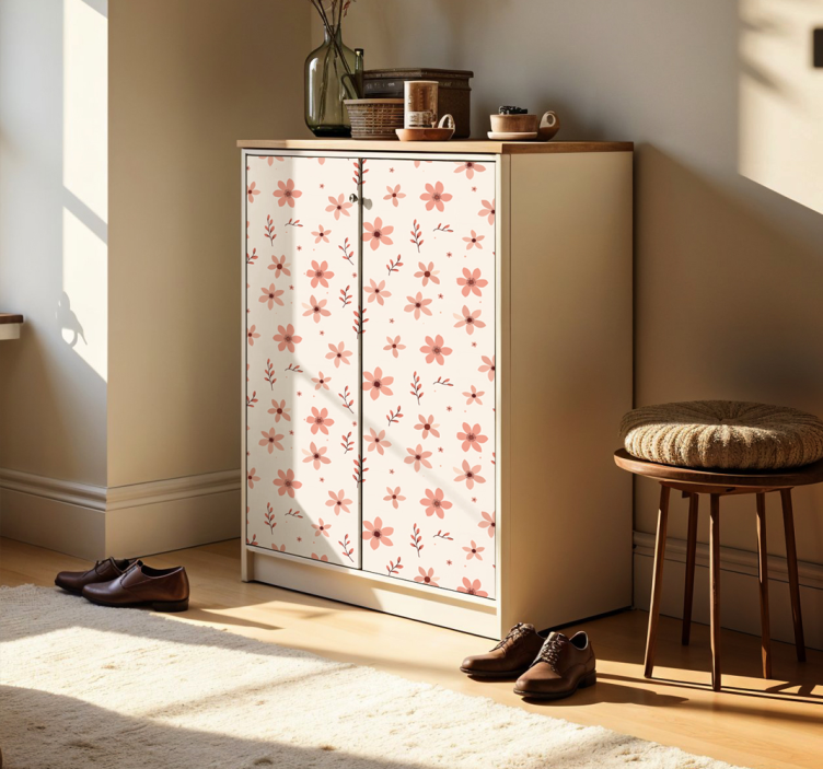 Carta adesiva per mobili fiori beige - TenStickers