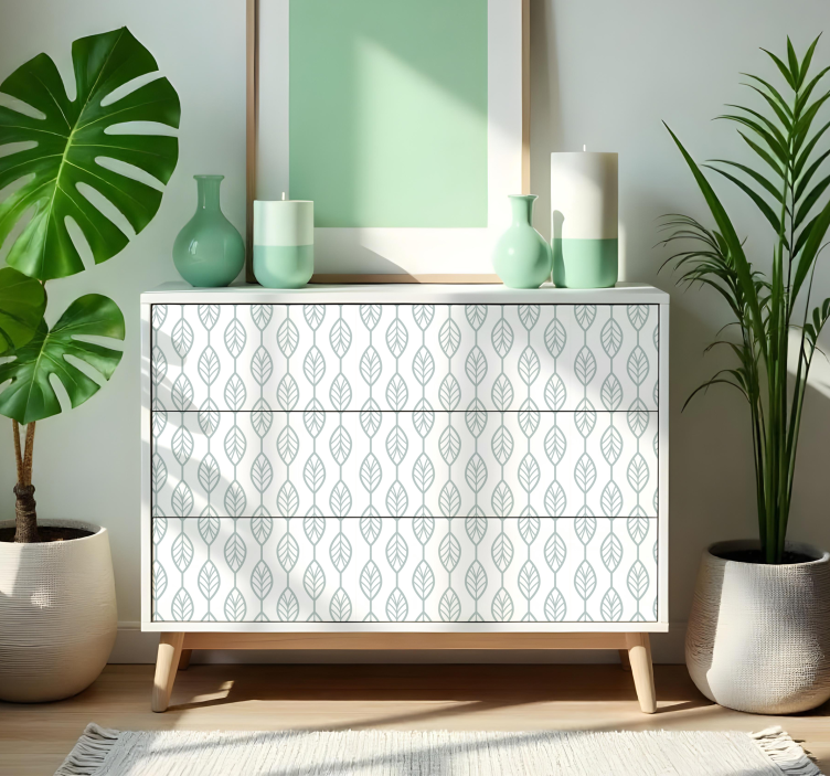 Carta adesiva per mobili foglie delineate - TenStickers