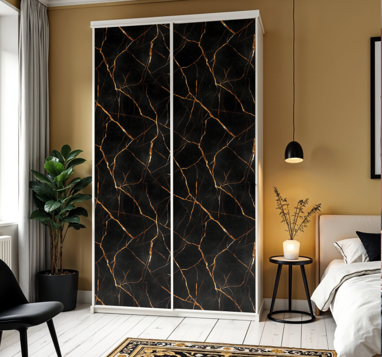 Carta adesiva per mobili marmo nero - TenStickers