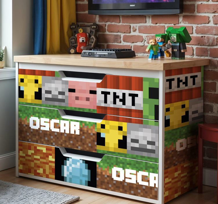 Carta adesiva per mobili modello geometrico da gioco - TenStickers