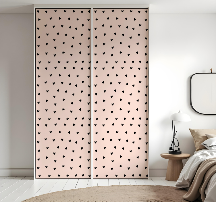 Carta adesiva per mobili motivo a cuore nero - TenStickers