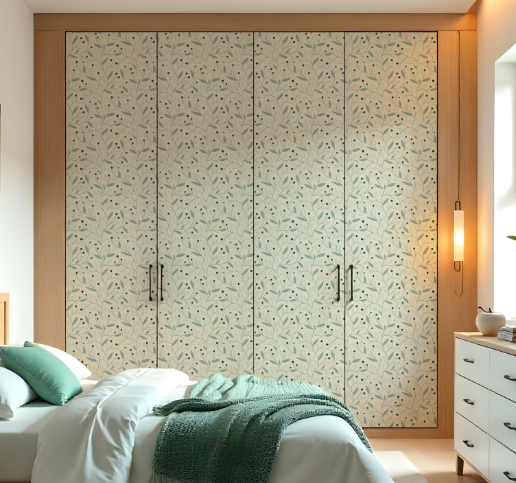 carta adesiva per ante armadio rami minimalisti - TenStickers