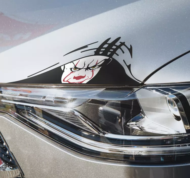 Adesivo per auto clown guardando - TenStickers