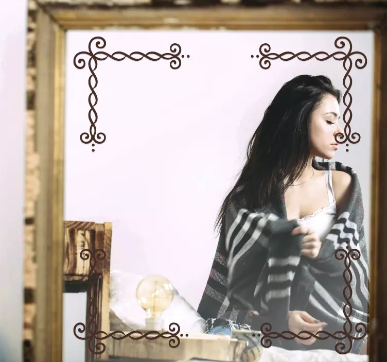 Elegante cornice adesiva linee intrecciate - TenStickers