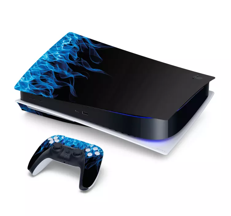 Adesivo Ps5 modello fiamme blu - TenStickers