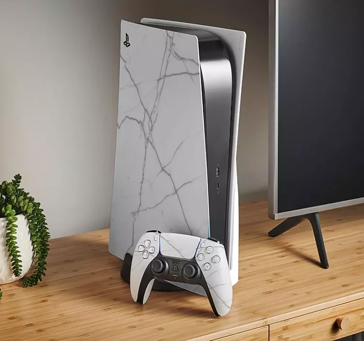Adesivo Ps5 modello marmo bianco - TenStickers