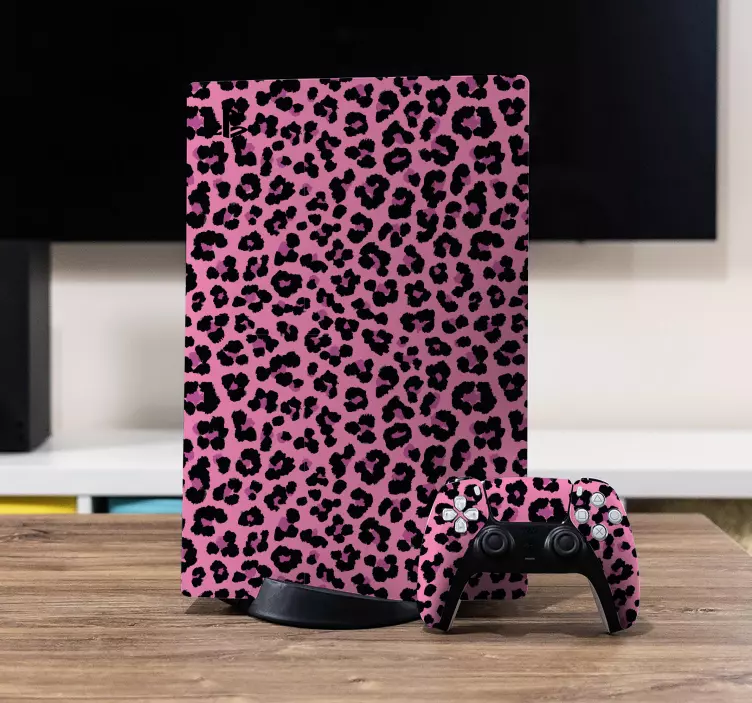 Adesivo Ps5 motivo animalier rosa - TenStickers