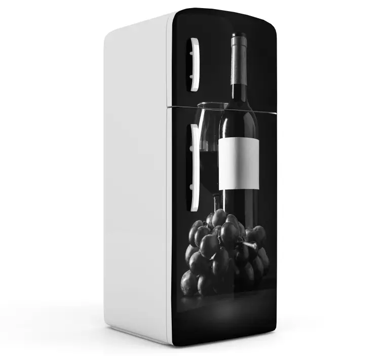 Adesivo frigo con bottiglia di vino - TenStickers