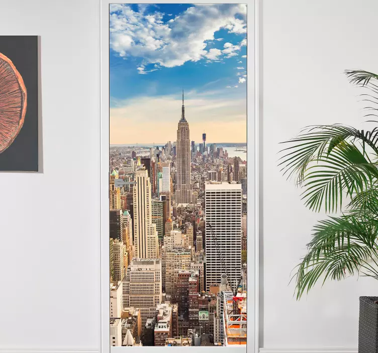 Decorazione adesiva per porte skyline New York - TenStickers