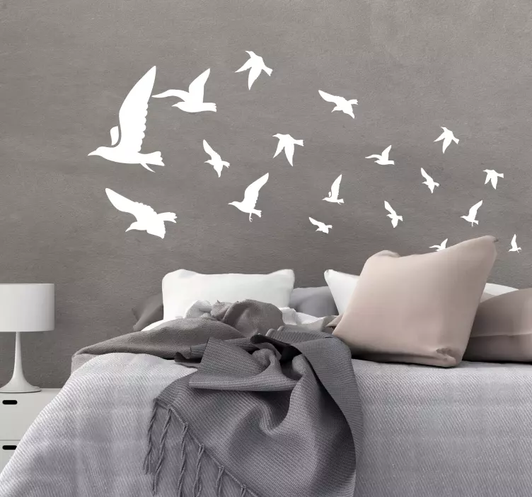 Decorazione adesiva testiera letto uccellini - TenStickers