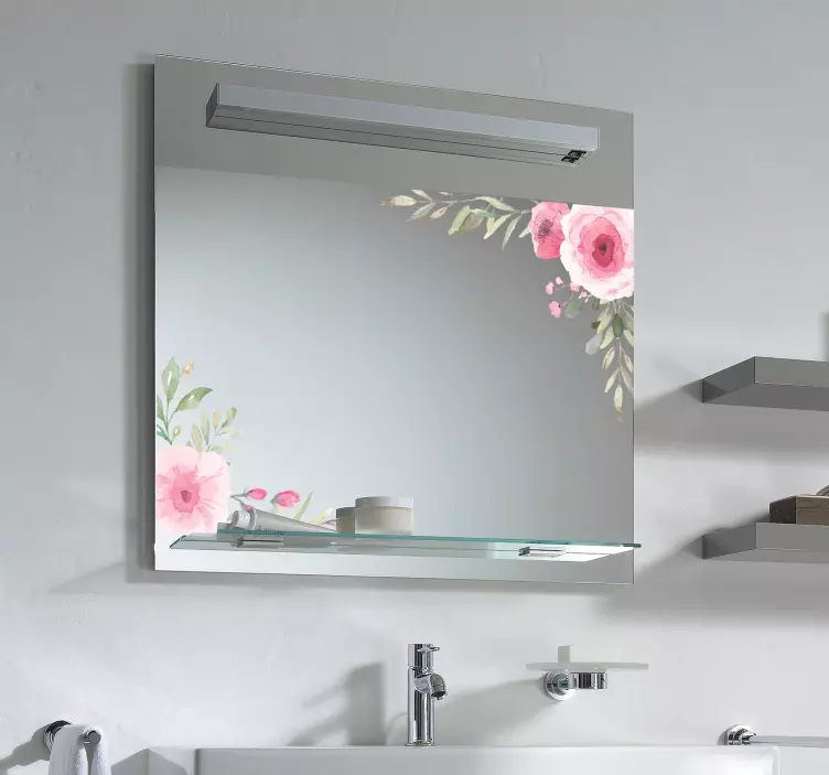 Adesivo bagno tema floreale - TenStickers