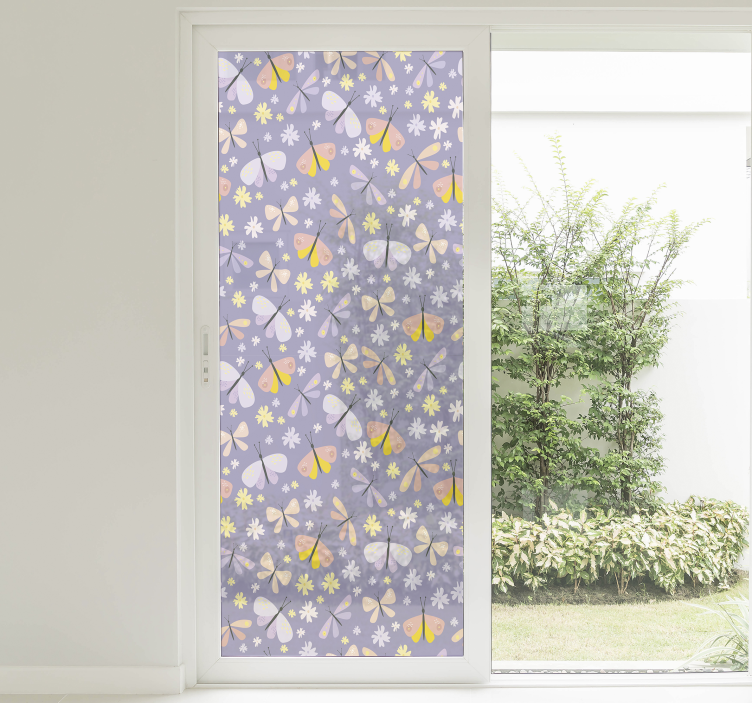 Pellicola privacy finestre pattern farfalle - TenStickers