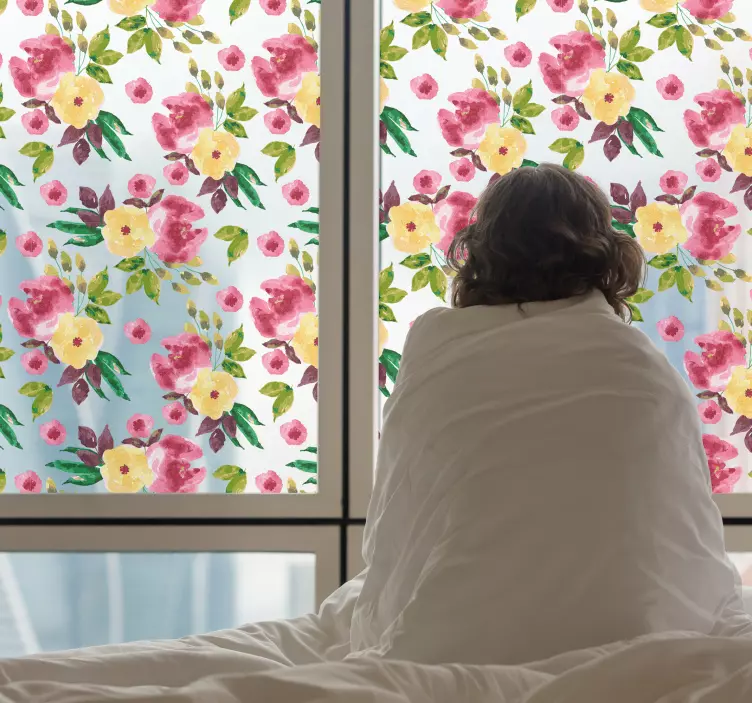 Adesivo per vetri stile floreale - TenStickers
