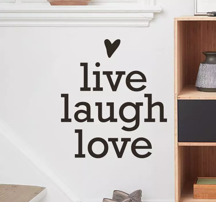 Frase adesiva Live Laugh Love - TenStickers