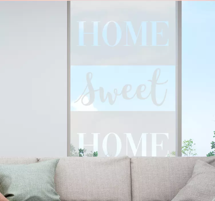 Adesivo per vetri frase home sweet home - TenStickers