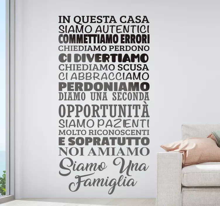 Adesivo murali frasi per casa sulla famiglia - TenStickers
