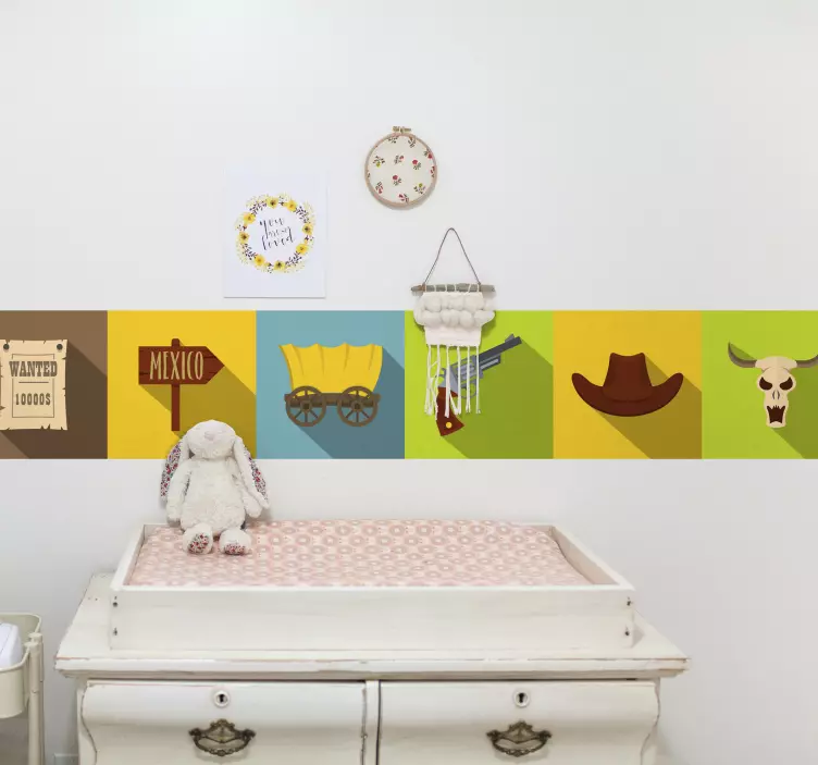 Greca adesiva elementi a tema selvaggio west - TenStickers