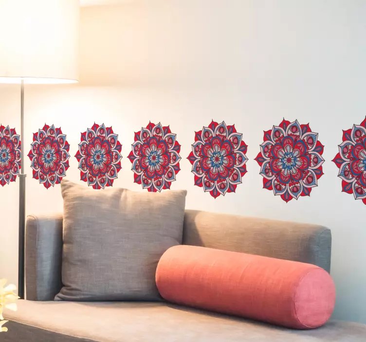 Greca adesiva fiore mandala colorato - TenStickers
