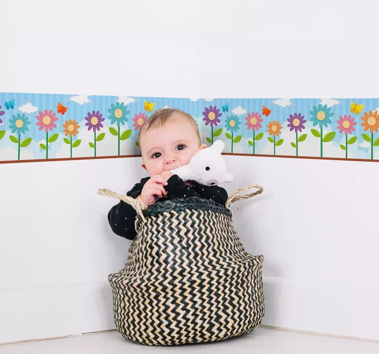 Greca adesiva fiorellini colorati - TenStickers