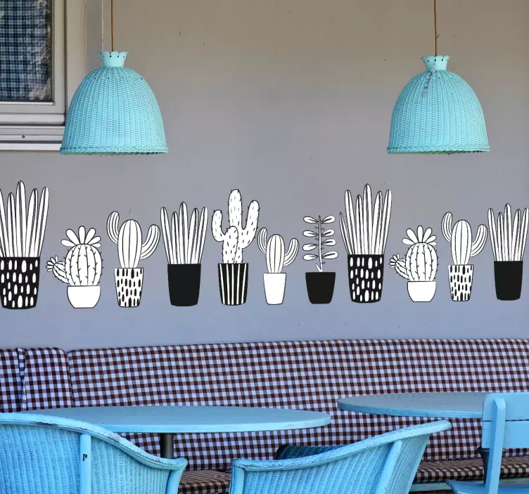 Greca adesiva illustrazione piante - TenStickers