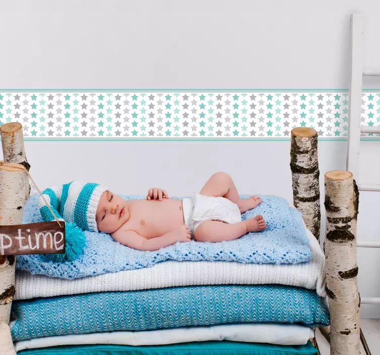 Greca adesiva per bambini con stelle - TenStickers