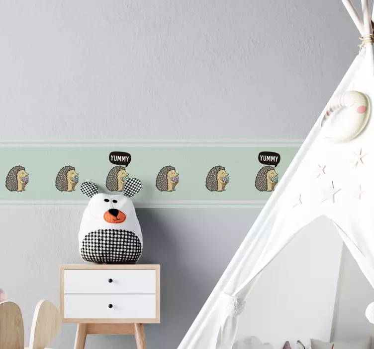 Greca adesiva simpatica collezione di ricci - TenStickers