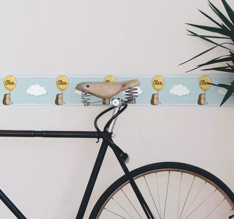 Greca adesiva simpatici palloncini a forma di riccio - TenStickers