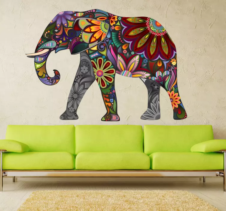 Immagine sticker decorativo stampa elefante - TenStickers