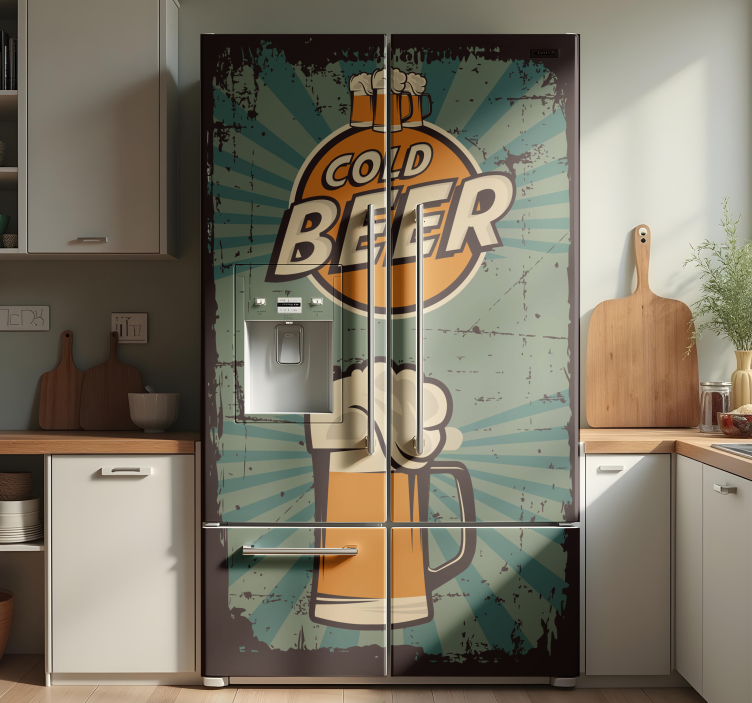 Adesivo frigo di boccali di birra - TenStickers