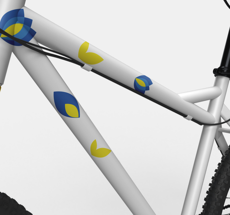 Kit adesivi per bici delicati fiori blu - TenStickers