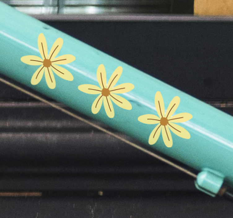 Kit adesivi per bici fiori gialli - TenStickers