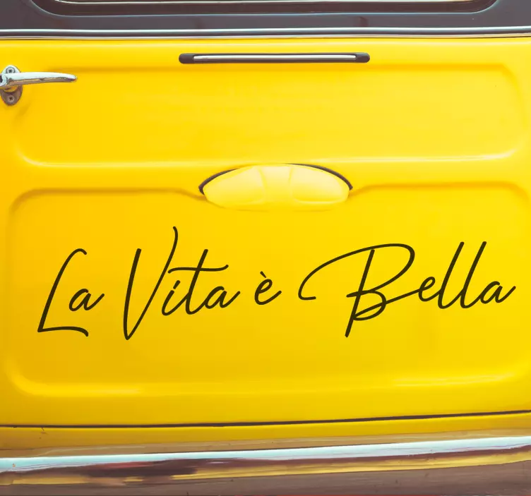 Adesivo per auto la vita è bella - TenStickers
