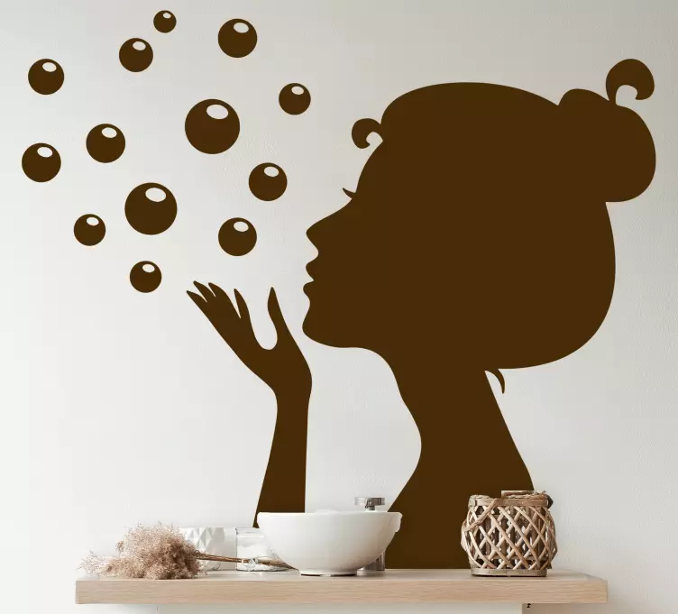 Adesivo bagno bolle e silhouette - TenStickers