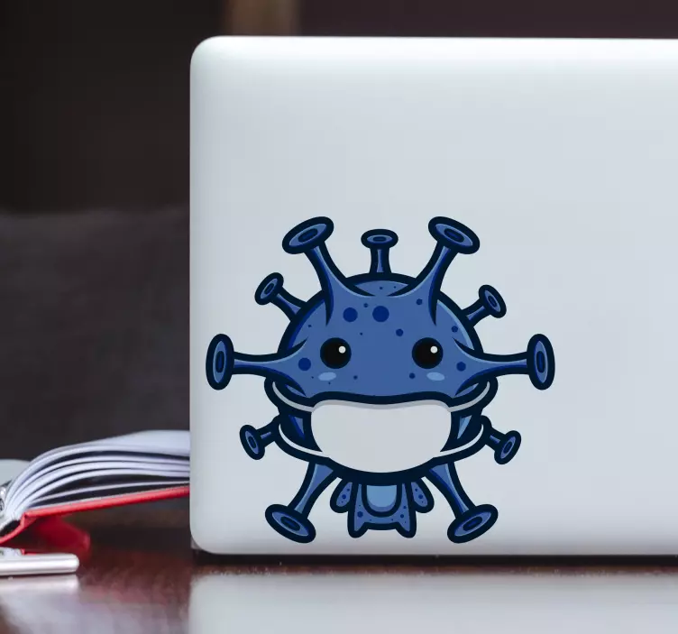 Adesivo per laptop maschera virus carattere - TenStickers