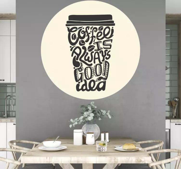 Adesivo murale rugby citazione sulla tazza di caffè - TenStickers