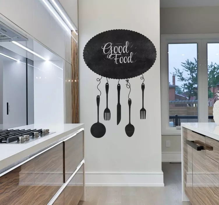 Lavagna adesiva con utensili da cucina - TenStickers