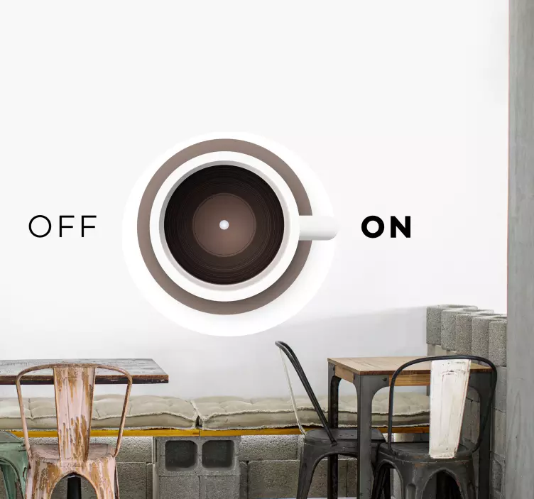 Adesivo murale rugby concetto di tazza di caffè - TenStickers