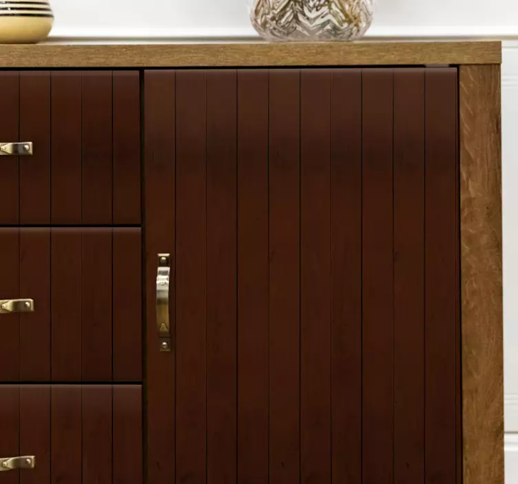 Adesivo murale rugby elegante mobiletto in legno - TenStickers